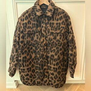 All Saints Leopard Sophie Field Jacket Size 10 Mint